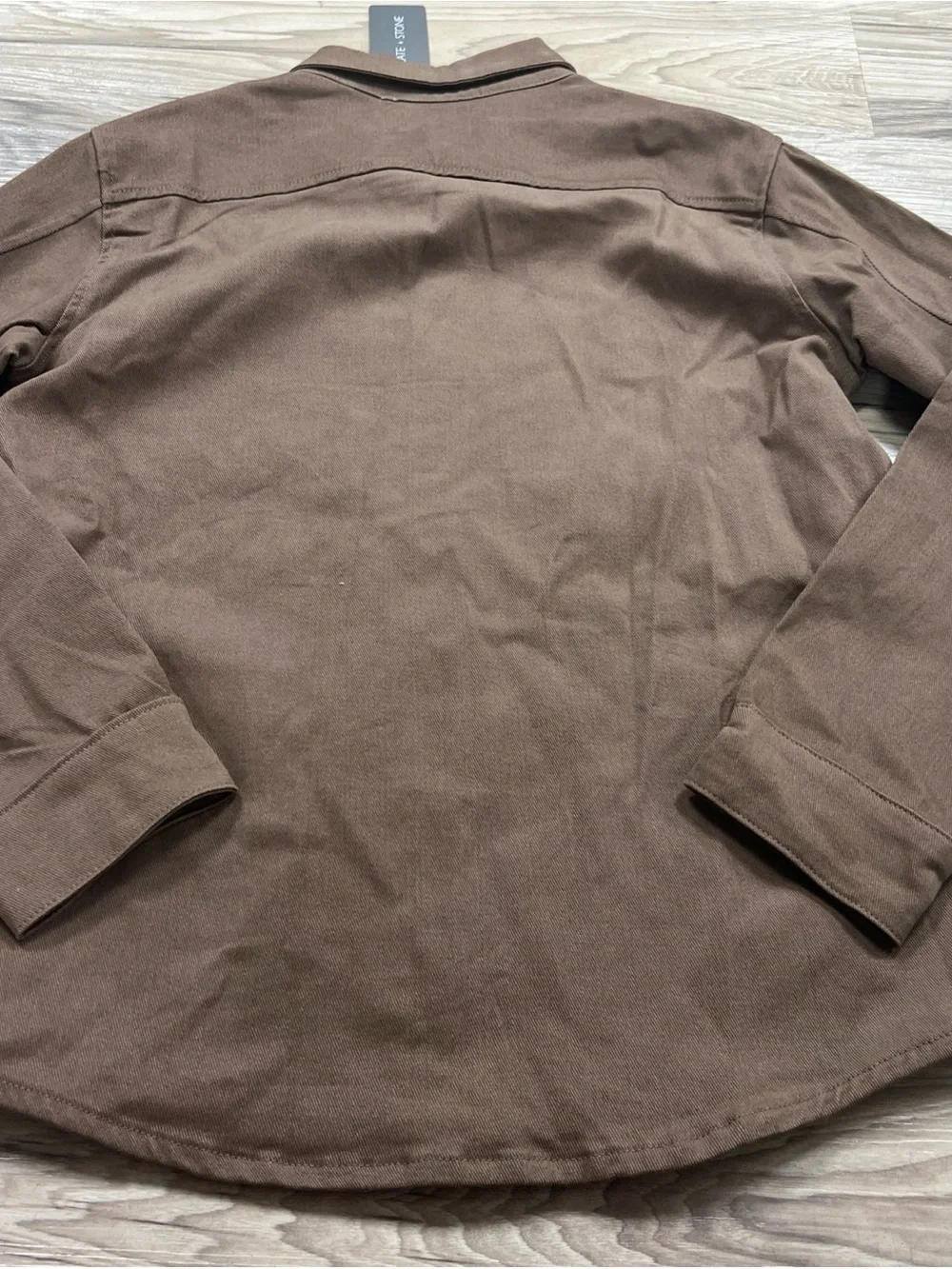 Slate & Stone Shirt Denim Twill Overshirt Brown Button Up Mens Size Small NWT